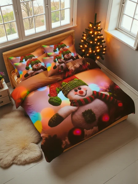 Royalfashion Linge de lit de Noël 160x200 ensemble 3 pièces