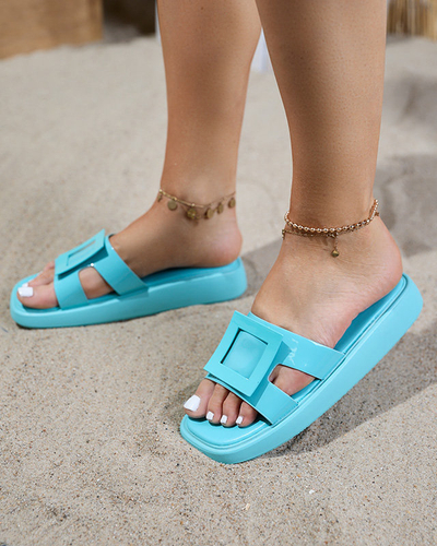 OUTLET Chaussons femme menthe avec décoration Zegor - Chaussures