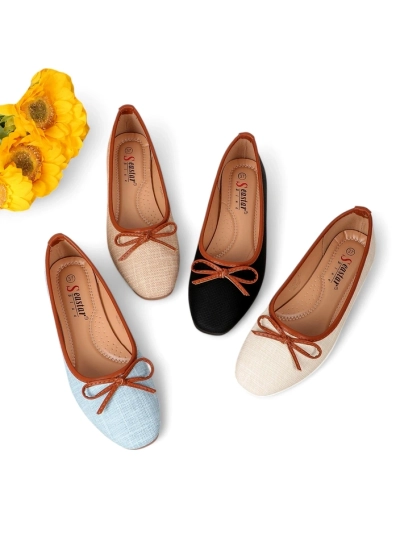 Royalfashion Ballerines pour femmes avec paillettes et un nœud Aramie