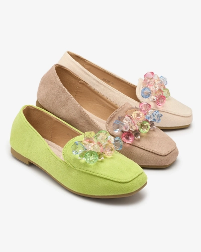 Mocassins en éco-suède vert pour femme Gepossa- Footwear