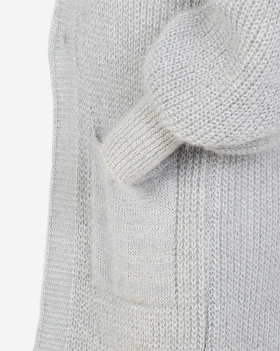 Pull cardigan long doux gris clair pour femme - Vêtements