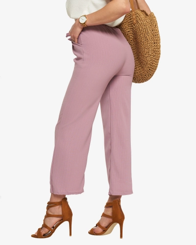 Pantalon large en tissu pour femme violet - Vêtements
