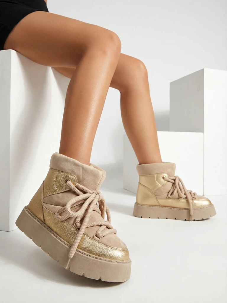 Bottes de neige à lacets pour femmes Royalfashion Iniuc