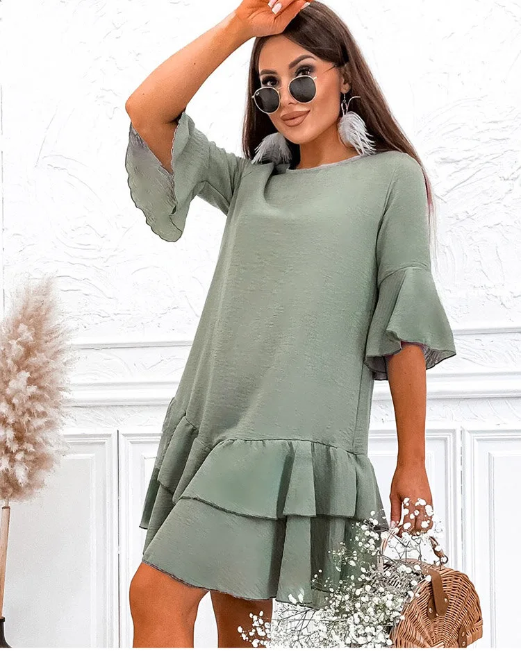 Royalfashion Mini robe femme en lin