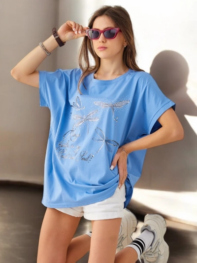 T-shirt en coton pour femmes Royalfashion avec imprimé