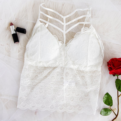 Bralette blanche en dentelle - Sous-vêtements