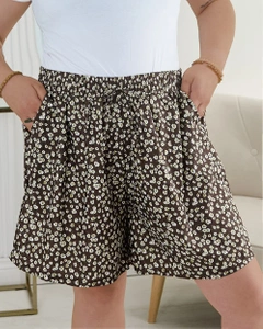 Royalfashion Short femme en tissu à fleurs PLUS SIZE