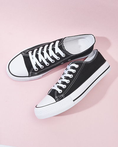 OUTLET Baskets classiques à lacets pour femmes, noires et blanches Ogisa - Chaussures