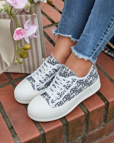 Baskets pour femmes à motifs sur la plate-forme en blanc Berika - Footwear