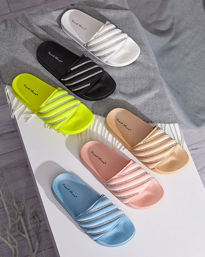 Chaussons femme beiges avec zircons cubiques Erikis - Footwear