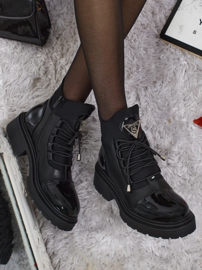 Bottines à lacets pour femmes Elisse en cuir écologique