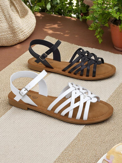 Royalfashion Sandales pour femmes avec brides décoratives Livia