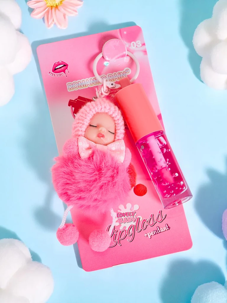 Gloss à lèvres pour enfants avec poupée Rose Foncé