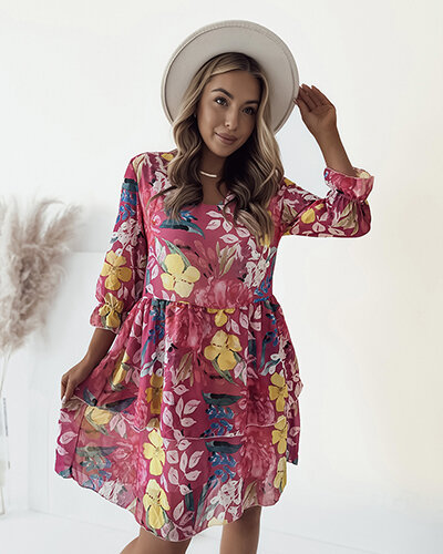 Royalfashion Mini robe florale pour femme