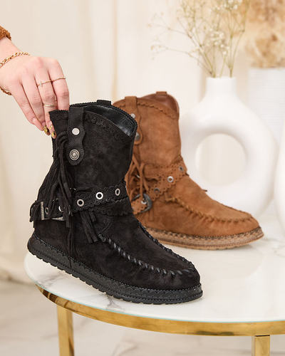 Royalfashion Bottes noires pour femme avec ancre cachée Dibisa