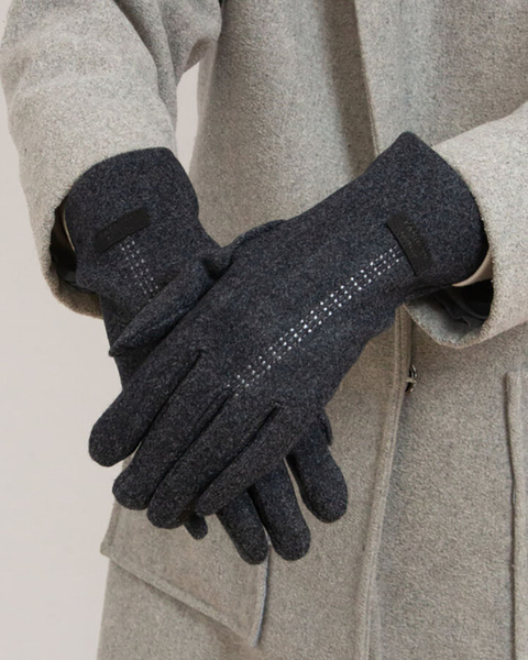Royalfashion Gants en tissu gris pour femmes