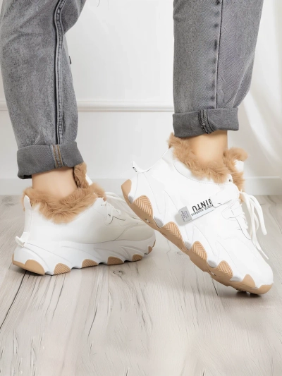 Baskets de sport blanches pour femme avec fourrure Nonua - Footwear