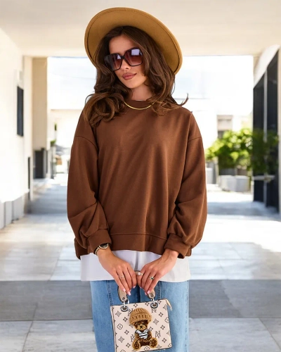 Royalfashion Sweat-shirt fin en coton pour femme