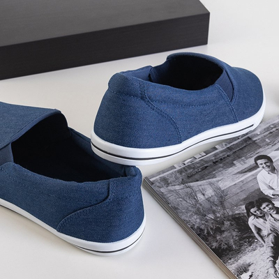 Sneakers homme bleu marine en denim slip on Orian - Chaussures