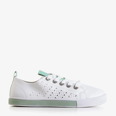 OUTLET Baskets blanches pour femmes avec insert Kowen vert - Chaussures