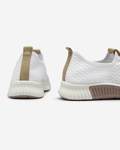 Chaussures de sport blanches pour femmes avec semelles intérieures marron Kedeti - Chaussures