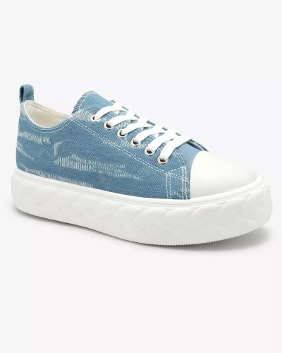 Royalfashion Baskets en denim bleu pour femme avec frottement Nerolera