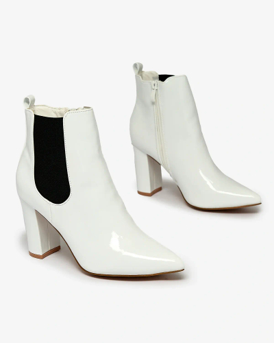 Royalfashion Bottes à talon aiguille Lady Jeny pour femme en blanc