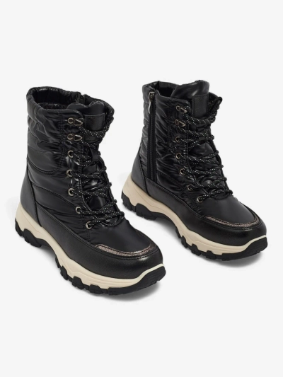 Bottines pour Femmes Athena Noires Synthétiques Confortables pour l'Hiver