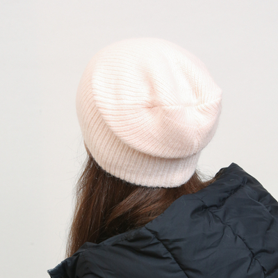 Bonnet en tricot rose clair pour femme - Accessoires