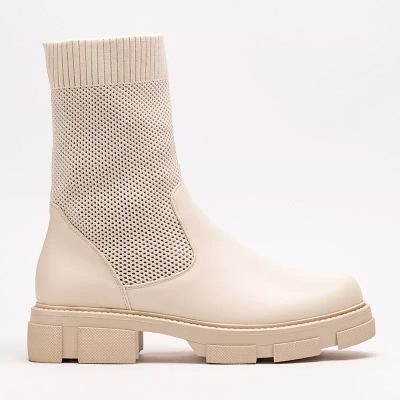 OUTLET Bottines ajourées beiges femme Roibu - Footwear