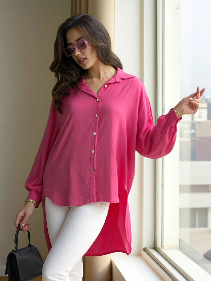 Chemise longue oversize pour femmes Royalfashion