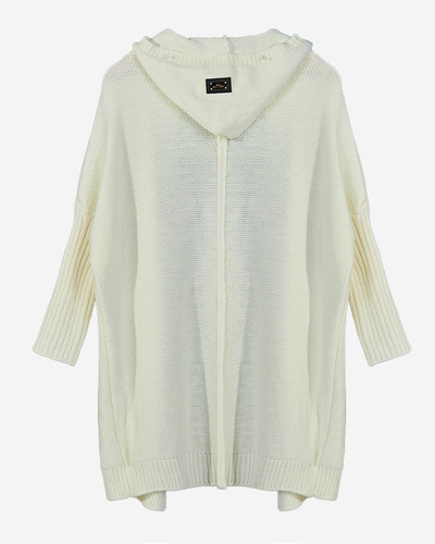 Long cardigan cape blanc pour femme avec capuche - Vêtements