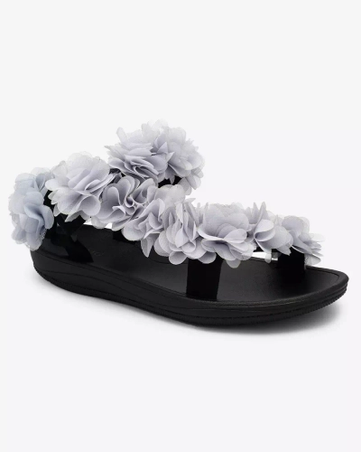 Royalfashion Sandales grises à fleurs pour femme Alferroy