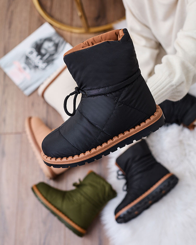 Royalfashion Bottes de neige à enfiler pour femme en noir Nevonsis