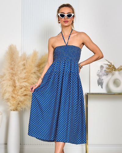 Royalfashion Robe à pois longueur genou pour femme