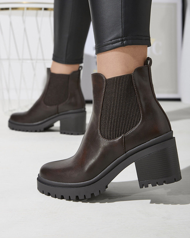 OUTLET Bottes pour femmes sur tige marron foncé Foccillo- Footwear