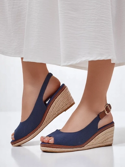 Sandales compensées pour femmes Royalfashion avec bout ouvert Tafenis