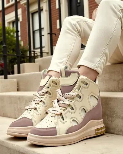 Royalfashion Baskets hautes pour femmes avec un talon caché Oblaffi