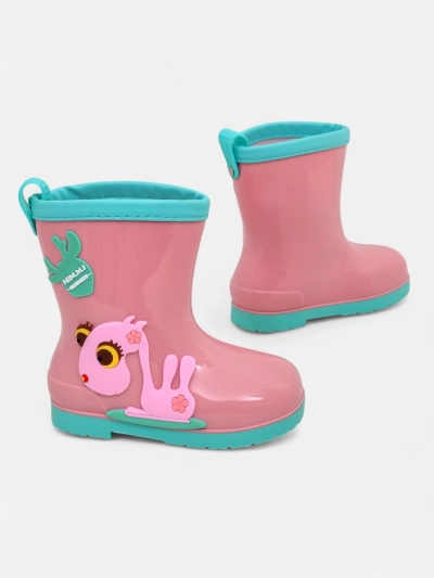 Royalfashion bottes de pluie pour enfants avec des patchs Good Time