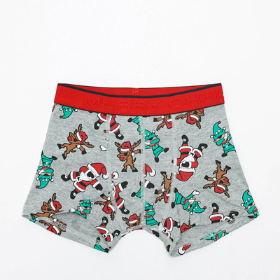 Boxer de Noël gris pour garçon - Sous-vêtements