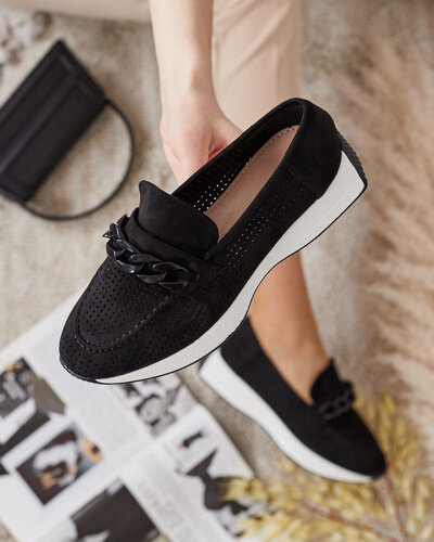 Royalfashion Mocassins femme ajourés avec chaîne Isolla