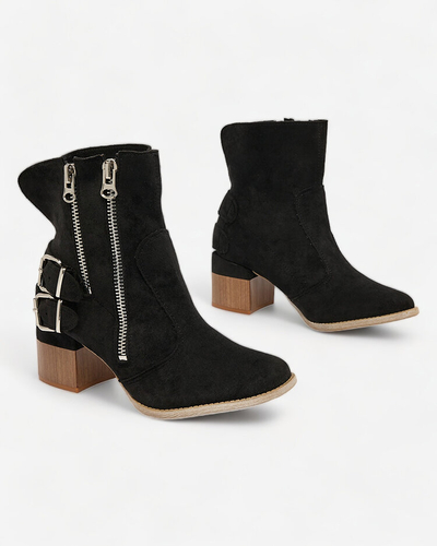 Royalfashion Bottes à talons décorées en noir Zerta