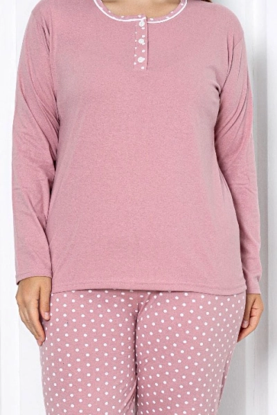 Royalfashion Pyjama Femme en Coton 2-Pièces à Pois TAILLE PLUS