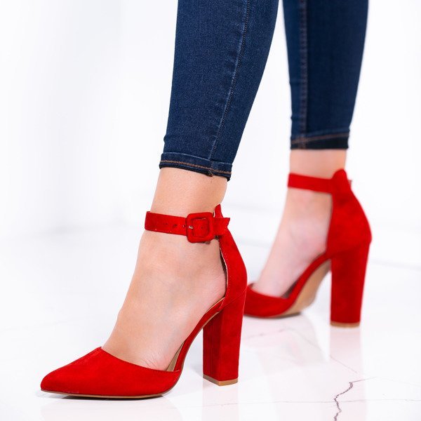 OUTLET Escarpins rouges sur le poteau Clémentine - Chaussures