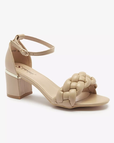 Beige Sandales à talon pour femme Marines - Footwear