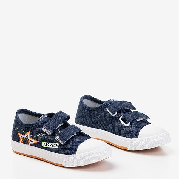 Baskets garçon bleu marine avec décorations Fielemi - Chaussures