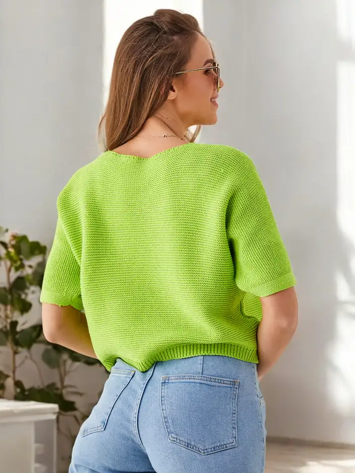 Royalfashion Pull court en coton pour femmes avec des papillons