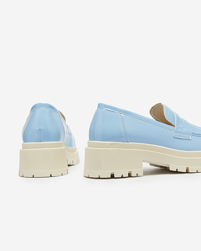 Royalfashion Mocassins laqués bleus pour femmes Noppel