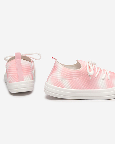 OUTLET Baskets rayées blanches et roses pour femme Manfer- Footwear