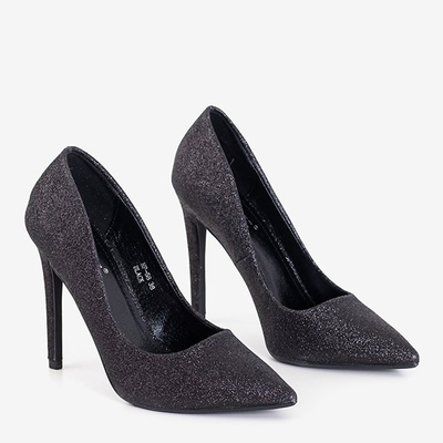 Talons hauts noirs avec paillettes Jena - Footwear